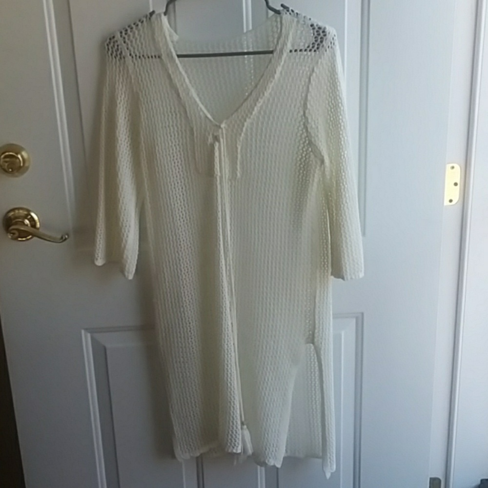 White mesh cover up